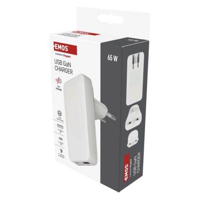 USB hálózati adapter GaN PD 65W, AC + kábel