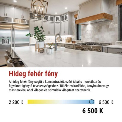 LED izzó Classic MR16 fehér/ GU10 / 5,8 W (75 W) / 565 lm / Hideg fehér