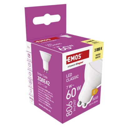 LED žárovka Classic MR16 / GU10 / 7 W (60 W) / 806 lm / teplá bílá