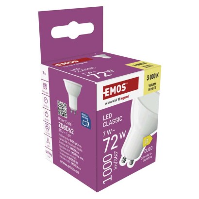 LED žárovka Classic MR16 bílá / GU10 / 7 W (72 W) / 1000 lm / teplá bílá