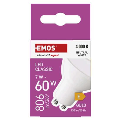 LED žárovka Classic MR16 / GU10 / 7 W (60 W) / 806 lm / neutrální bílá