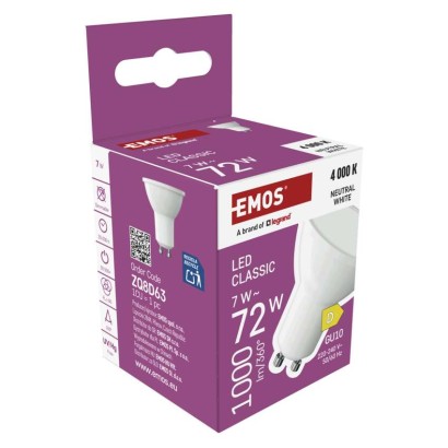 LED žárovka Classic MR16 bílá / GU10 / 7 W (72 W) / 1000 lm / neutrální bílá