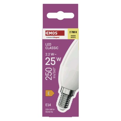 LED Lampe Classic Candle / E14 / 2,2 W (25W) / 250 lm / Warmweiß