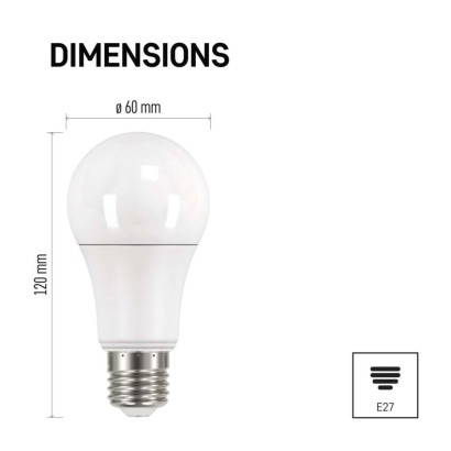 LED žarnica Classic A60 / E27 / 10,7 W (75 W) / 1 060 lm / toplo bela
