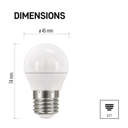 LED žárovka Classic Mini Globe / E27 / 5 W (40 W) / 470 lm / teplá bílá