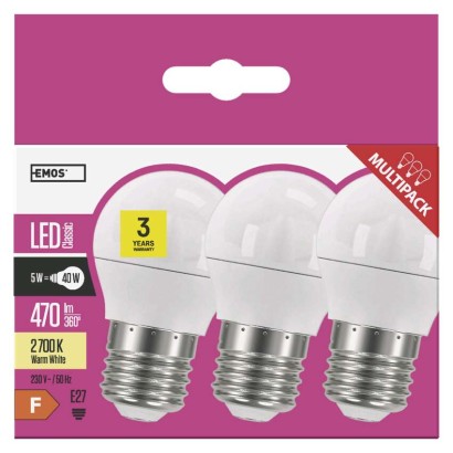 LED žárovka Classic Mini Globe / E27 / 5 W (40 W) / 470 lm / teplá bílá