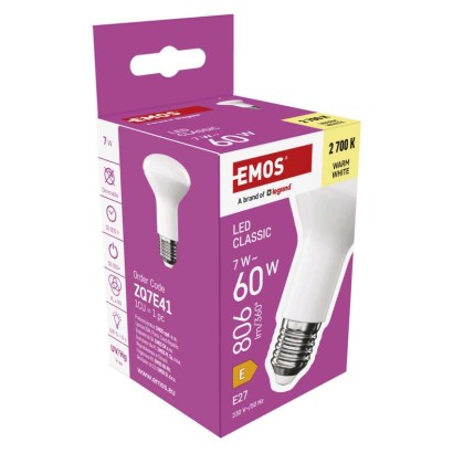 LED žárovka Classic R63 / E27 / 7 W  (60 W) / 806 lm / teplá bílá