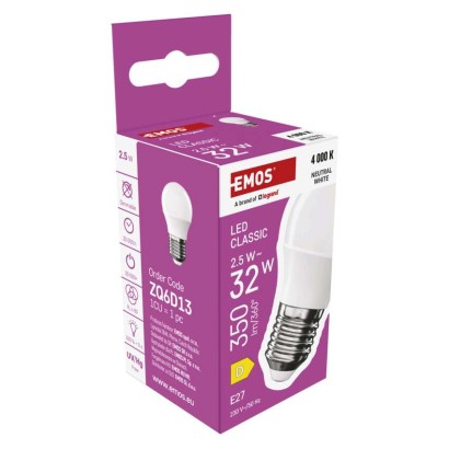 LED žárovka Classic Mini Globe / E27 / 2,5 W (32 W) / 350 lm / neutrální bílá