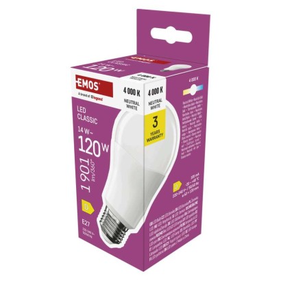 LED žárovka Classic A60 / E27 / 14 W (120 W) / 1901 lm / neutrální bílá