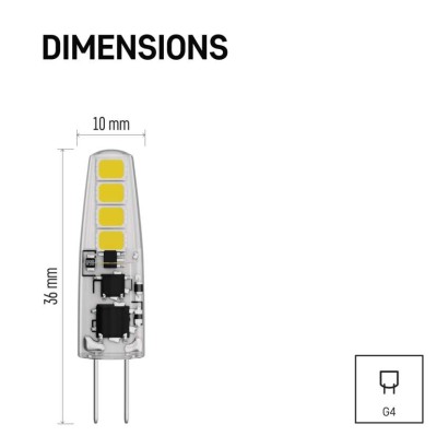 LED žarnica Classic JC / G4 / 1,9 W (21 W) / 200 lm / nevtralno bela