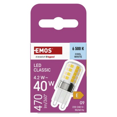 LED lemputė Classic JC / G9 / 4,2 W (40 W) / 470 lm / Šalta balta