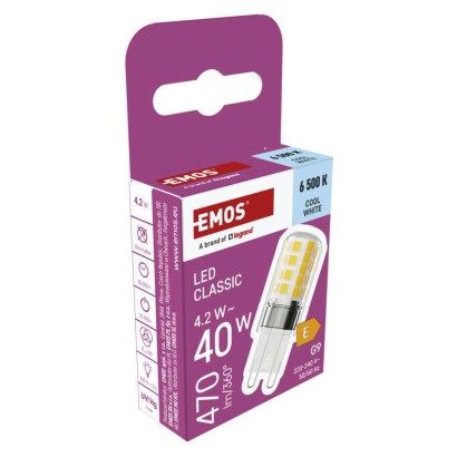LED lemputė Classic JC / G9 / 4,2 W (40 W) / 470 lm / Šalta balta