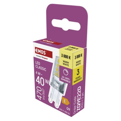 LED Lampe Classic JC / G9 / 4,2 W (40 W) / 470 lm / Warmweiß / dimmbar