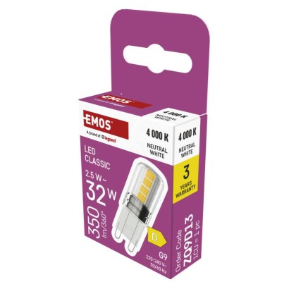 LED lemputė Classic JC / G9 / 2,5 W (32 W) / 350 lm / Neutrali balta