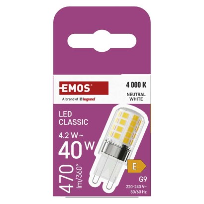 LED lemputė Classic JC / G9 /4,2 W (40 W) / 470 lm / Neutrali balta