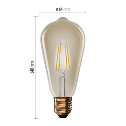 LED žárovka Vintage ST64 / E27 / 4,5 W (40 W) / 420 lm / teplá bílá