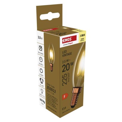 LED lemputė Vintage Candle / E14 / 2,5 W (20 W) / 225 lm / Šilta balta