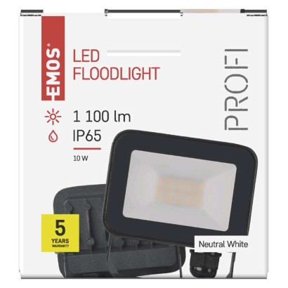 LED reflektor INOVO 10 W, šedý, neutrální bílá