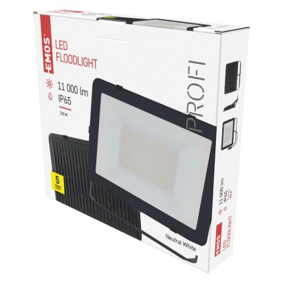 LED reflektor INOVO 100 W, šedý, neutrální bílá