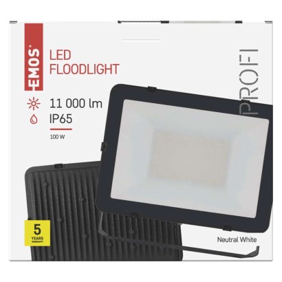 LED reflektor INOVO 100 W, šedý, neutrální bílá