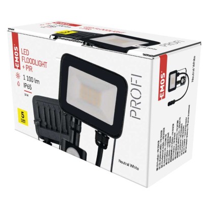 LED reflektor INOVO s pohybovým čidlem, 10 W, šedý, neutrální bílá