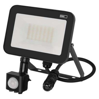 LED reflektor INOVO s pohybovým čidlem, 30 W, šedý, neutrální bílá