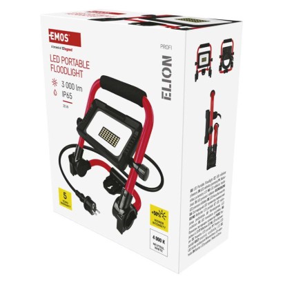 LED reflektor ELION 20W, rot-schwarz, IP65, 3000 lm, neutralweiß