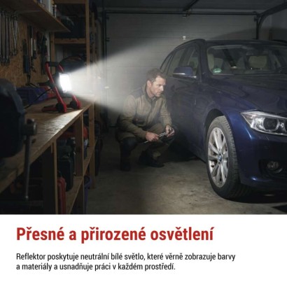 LED reflektor ELION 20W, červeno-černý, IP65, 3000 lm, neutrální bílá
