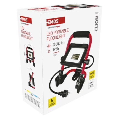 LED reflektor ELION 20W, rot-schwarz, IP65, 3000 lm, neutralweiß