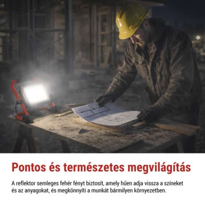LED reflektor ELION 30W, red-fekete, IP65, 4800 lm, természetes fehér