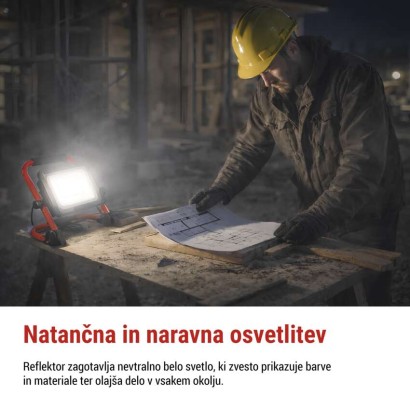 LED reflektor ELION 30W, rdeča-črn, IP65, 4800 lm, nevtralna bela