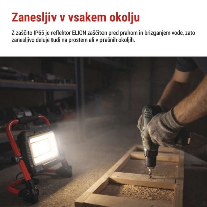 LED reflektor ELION 50W, rdeča-črn, IP65, 8000 lm, nevtralna bela