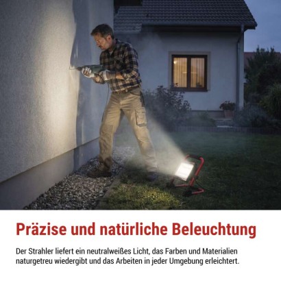 LED reflektor ELION 50W, rot-schwarz, IP65, 8000 lm, neutralweiß