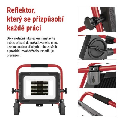 LED reflektor ELION 100W, červeno-černý, IP65, 16 000 lm, neutrální bílá