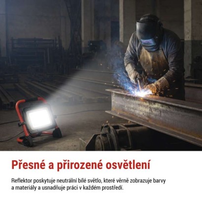 LED reflektor ELION 100W, červeno-černý, IP65, 16 000 lm, neutrální bílá