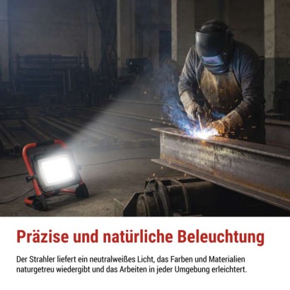 LED reflektor ELION 100W, rot-schwarz, IP65, 16 000 lm, neutralweiß