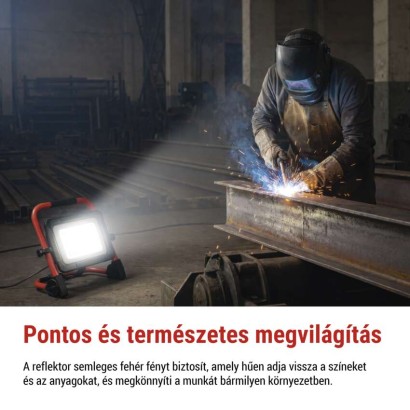 LED reflektor ELION 100W, red-fekete, IP65, 16 000 lm, természetes fehér