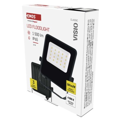 LED reflektor VISIO, 10 W, černý, neutrální bílá