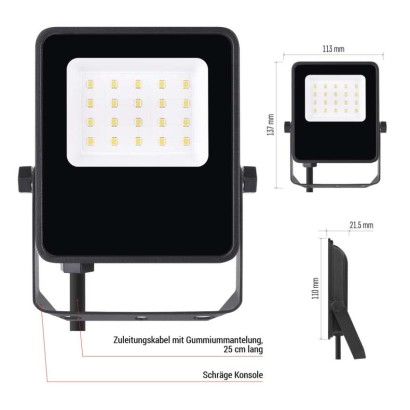 LED-Strahler VISIO schwarz, 10W neutralweiß