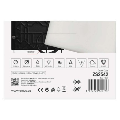 LED-es reflektor TAMBO, 50 W, 5000 lm, IP65, fekete