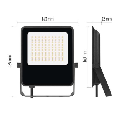 LED reflektor VISIO, 50 W, černý, neutrální bílá