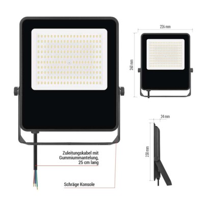 LED-Strahler VISIO schwarz, 100 W neutralweiß