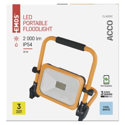 LED reflektor polnilni ACCO 20W CW