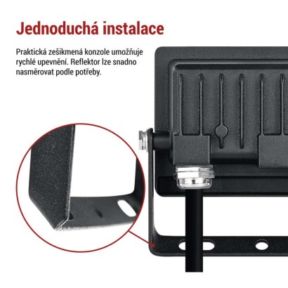 LED reflektor TAMBO EVO, 10 W, 1000 lm, IP65, černý