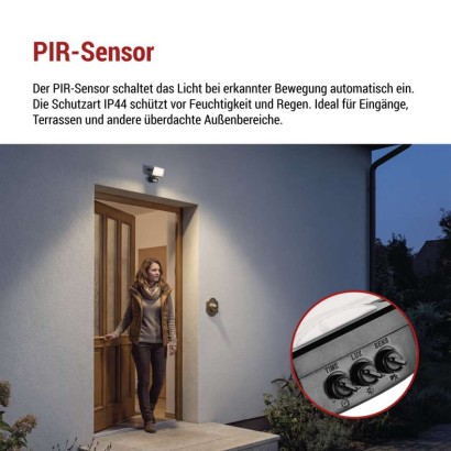 LED-Fluter TAMBO EVO mit Bewegungssensor, 10 W, 1000 lm, IP65, schwarz
