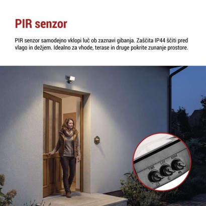 LED reflektor TAMBO EVO s senzorjem gibanja, 10 W, 1000 lm, IP65, črna