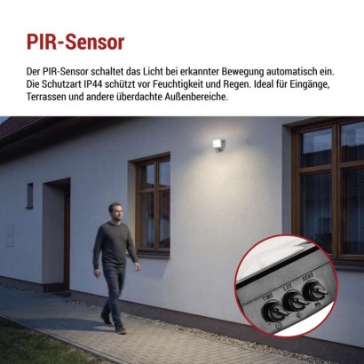 LED-Fluter TAMBO EVO mit Bewegungssensor, 20 W, 2000 lm, IP65, schwarz