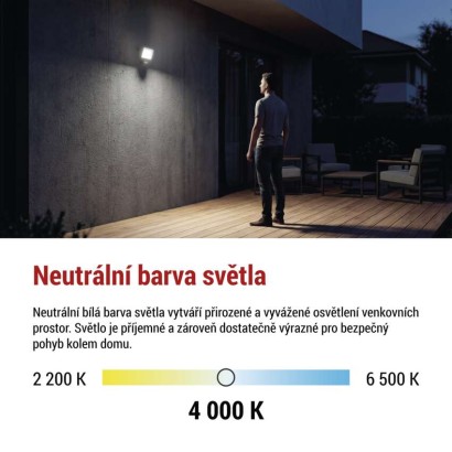 LED reflektor TAMBO EVO  se senzorem pohybu, 20 W, 2000 lm, IP65, černý