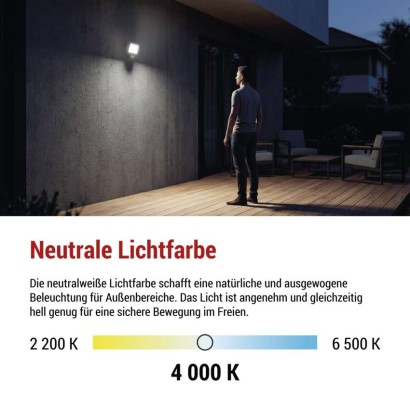 LED-Fluter TAMBO EVO mit Bewegungssensor, 20 W, 2000 lm, IP65, schwarz