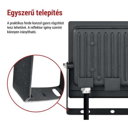 LED-es reflektor TAMBO EVO, 30 W, 3000 lm, IP65, fekete